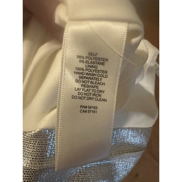 Eliza J Maxi Empire Waist Dress Womens Sz 12 Metalic Holiday New Years Christmas - Picture 7 of 7